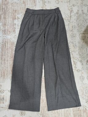 Express Wide Leg Dress Pants in Charcoal Gray